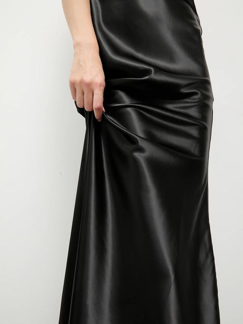 Answear.LAB sukienka kolor czarny maxi rozkloszowana