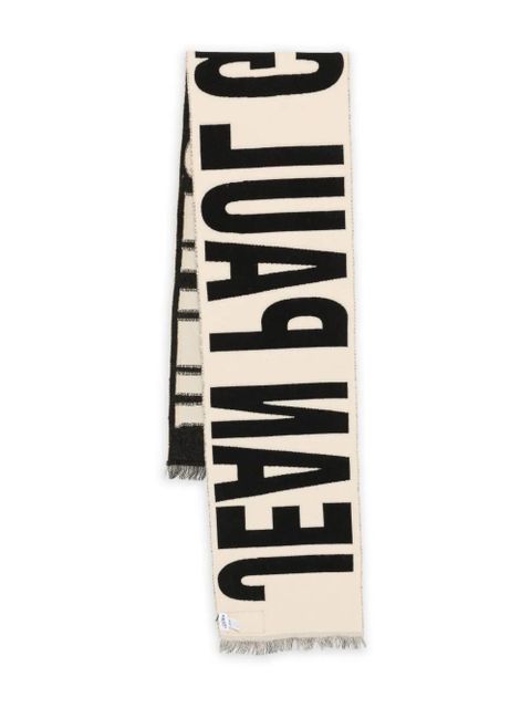 Jean Paul Gaultier logo-detail wool scarf - Neutrals - zdjęcie produktu nr 1