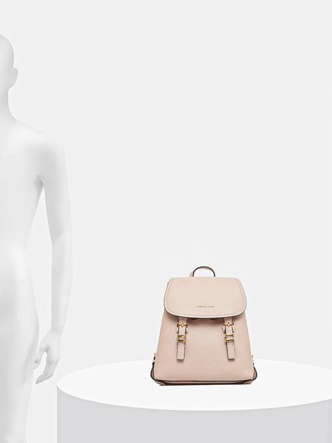 MICHAEL Michael Kors plecak skórzany QUINN damski kolor beżowy mały gładki 30T5GQNB0L