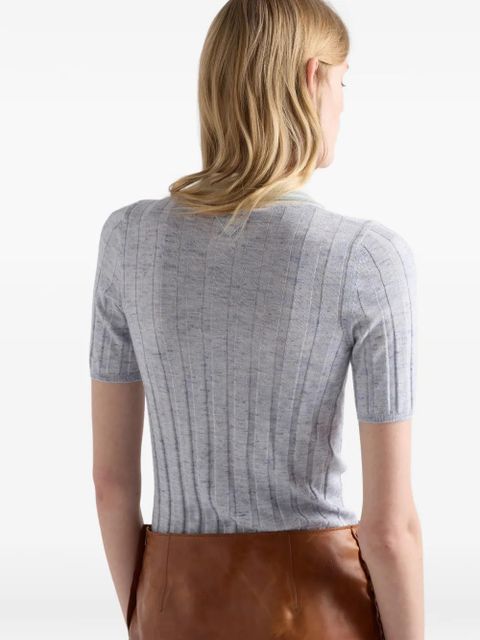 Prada cashmere, silk and linen polo sweater - Blue