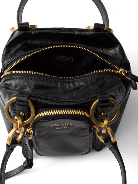 Prada mini leather tote bag - Black