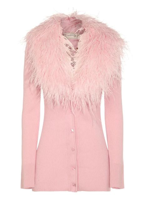 Blumarine feather-trimmed cardigan - Pink - zdjęcie produktu nr 1