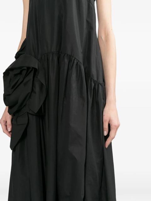 Simone Rocha floral appliqué midi dress - Black