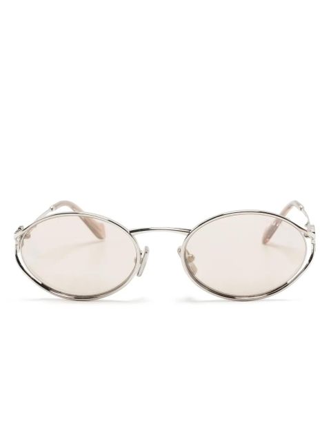 Miu Miu Eyewear oval-frame metal sunglasses - Silver