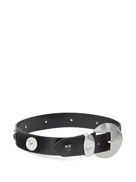 PINKO metallic-buckle studded belt - Black