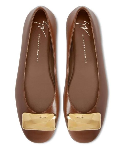 Giuseppe Zanotti Georgia Stone ballet flats - Brown