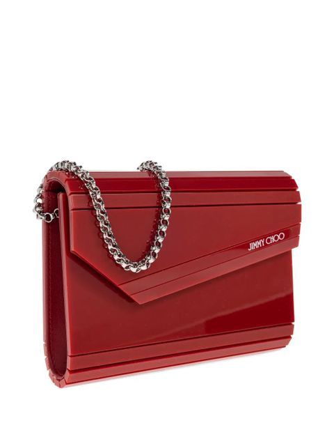Jimmy Choo Candy logo-detail clucth bag - Red