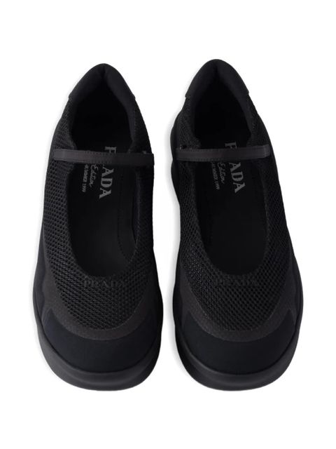 Prada mesh-panels ballerina flats - Black