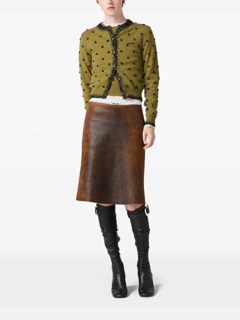 Miu Miu embroidered-details cardigan - Green