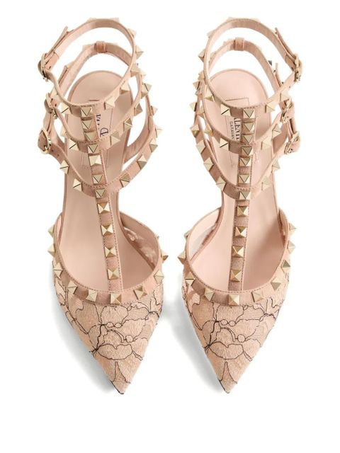 Valentino Garavani 65mm Rockstud lace-pattern stud pumps - Pink