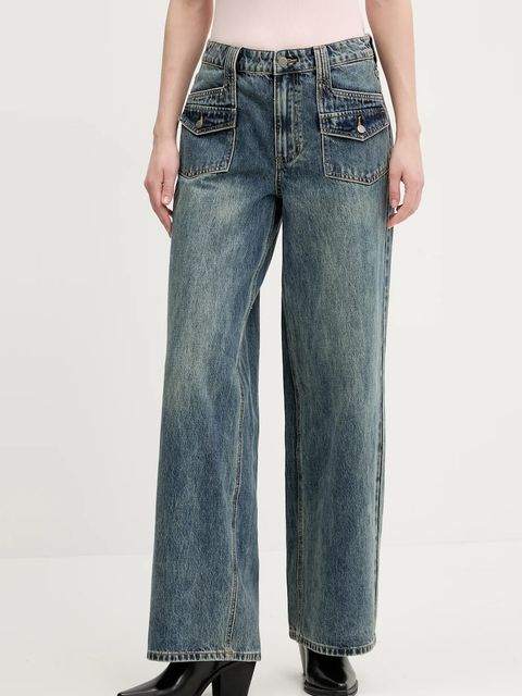 Guess Originals jeansy damskie kolor granatowy W5RG02 D4XYD - zdjęcie produktu nr 1