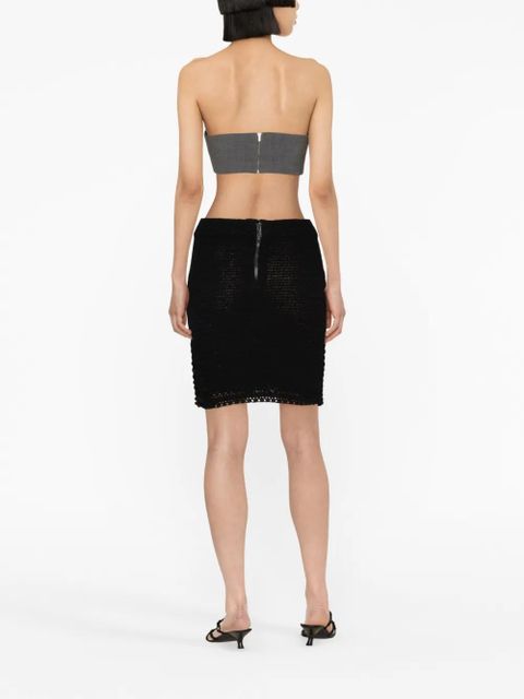 Zadig&Voltaire crochet-knit organic-cotton skirt - Black