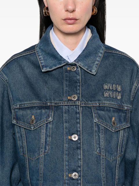Miu Miu washed denim jacket - Blue