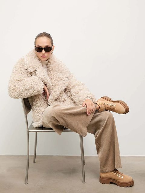 Answear.LAB botki zamszowe kolor brązowy na platformie - zdjęcie produktu nr 2