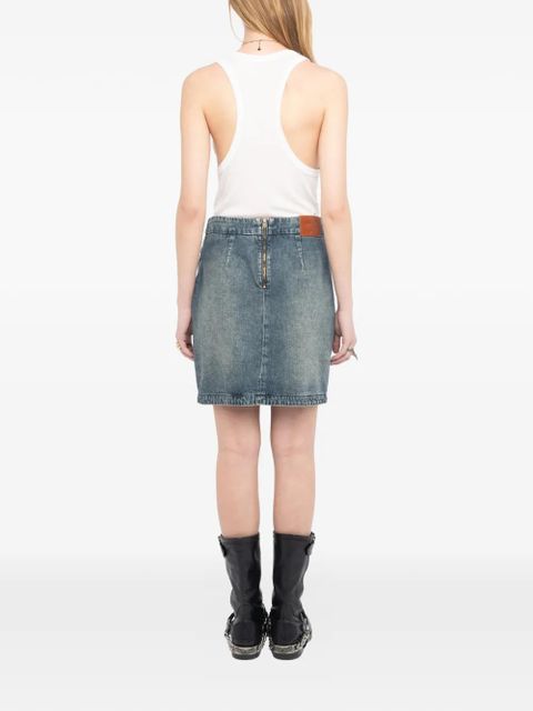 Zadig&Voltaire denim wrap mini skirt - Blue
