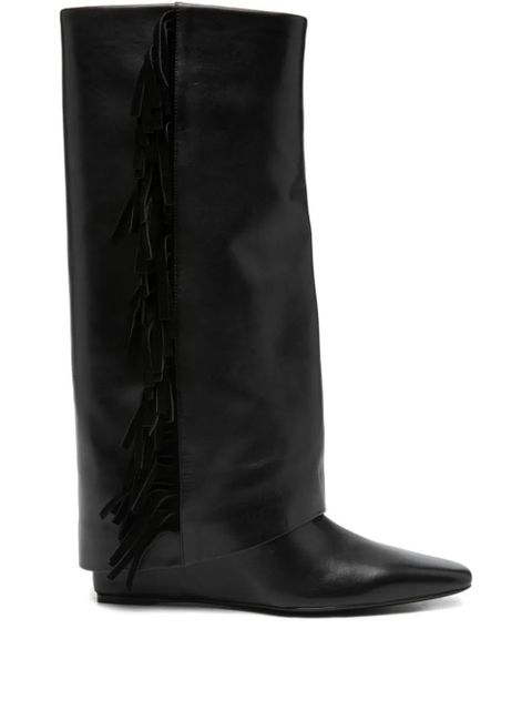 Simkhai Quinn fringed leather boots - Black - zdjęcie produktu nr 1