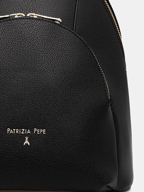 Patrizia Pepe plecak skórzany damski kolor czarny mały gładki 8B0325 L001