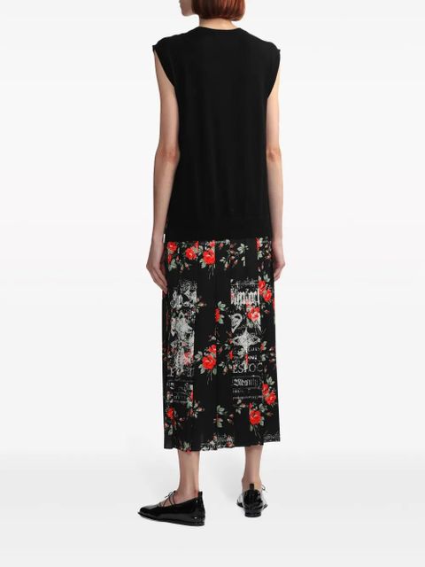 Simone Rocha V-neck sleeveless midi dress - Black