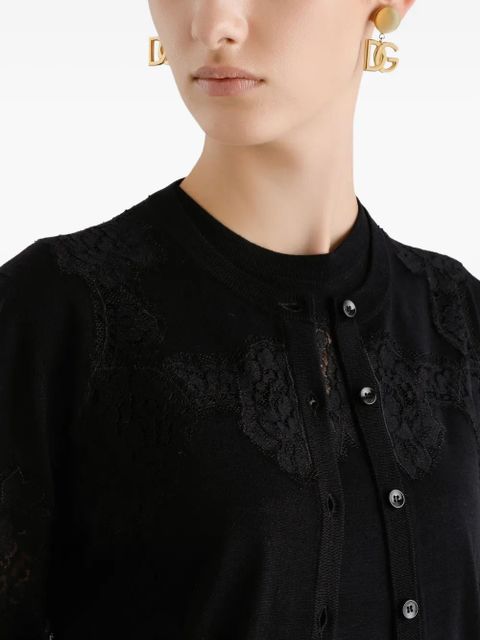 Dolce & Gabbana DNA lace-panel cardigan - Black