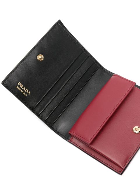 Prada triangle-logo patent leather wallet - Black