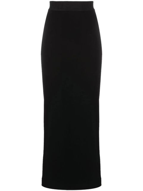 Dolce & Gabbana logo-waistband bodycon midi skirt - Black - zdjęcie produktu nr 1