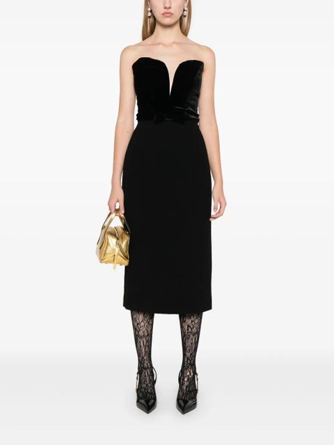 Alessandra Rich tweed bouclé midi skirt - Black - zdjęcie produktu nr 2