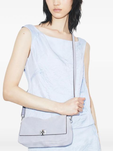 Tory Burch small Charlie suede shoulder bag - Blue