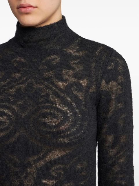 ETRO roll-neck jacquard sweater - Black