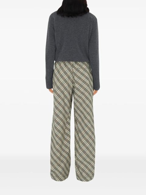 Burberry check-pattern cotton trousers - Neutrals