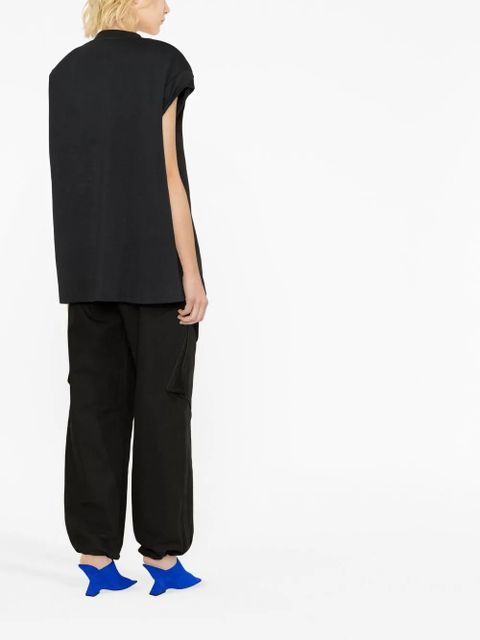 The Attico Laurie logo-embroidered top - Black