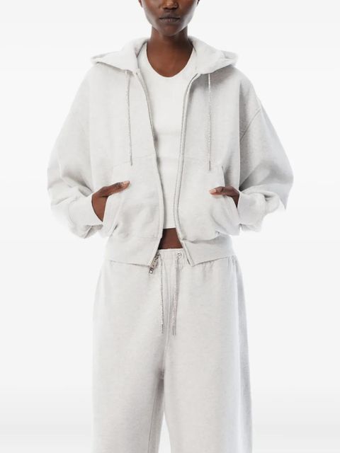 Alexander Wang rhinestone-drawcord track pants - Grey