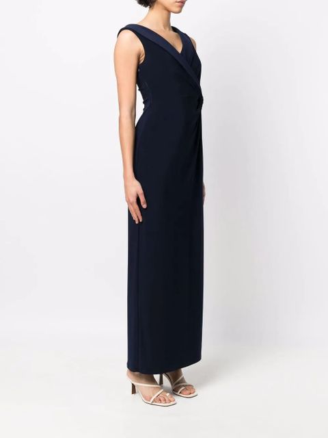 Lauren Ralph Lauren sleeveless pinched-waist maxi dress - Blue