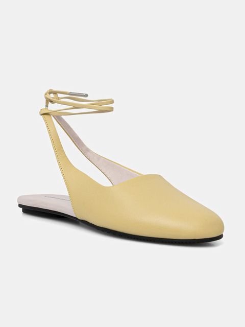 Calvin Klein baleriny skórzane BALLERINA SLING BACK LTH - zdjęcie produktu nr 1
