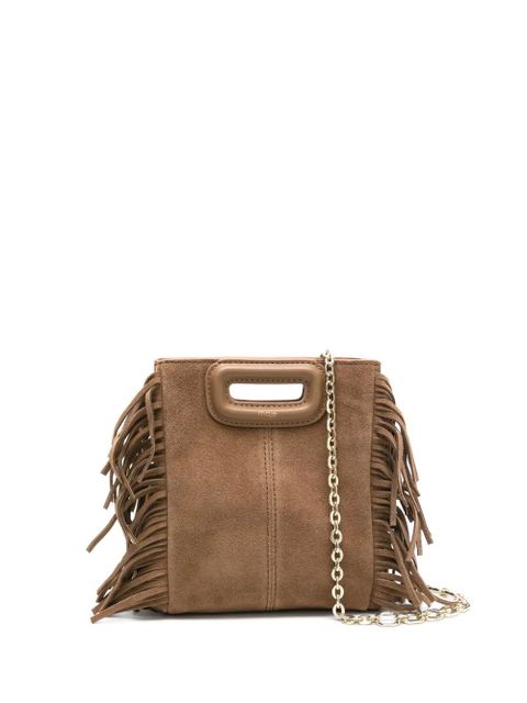Maje small M fringed suede bag - Brown - zdjęcie produktu nr 1