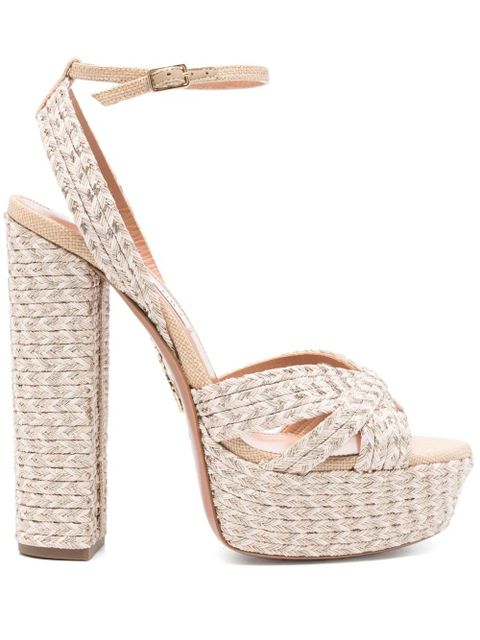 Aquazzura 150mm braided sandals - Neutrals - zdjęcie produktu nr 1