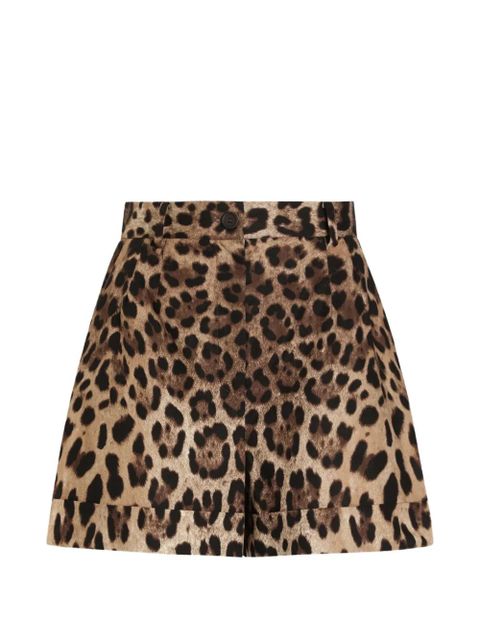 Dolce & Gabbana leopard-print tailored shorts - Brown - zdjęcie produktu nr 1