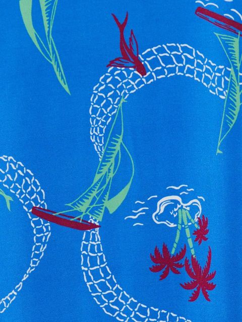 Rabanne fish-print maxi skirt - Blue