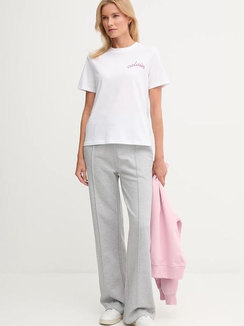 Calvin Klein Jeans t-shirt bawełniany damski kolor biały LV047D882G - zdjęcie produktu nr 2