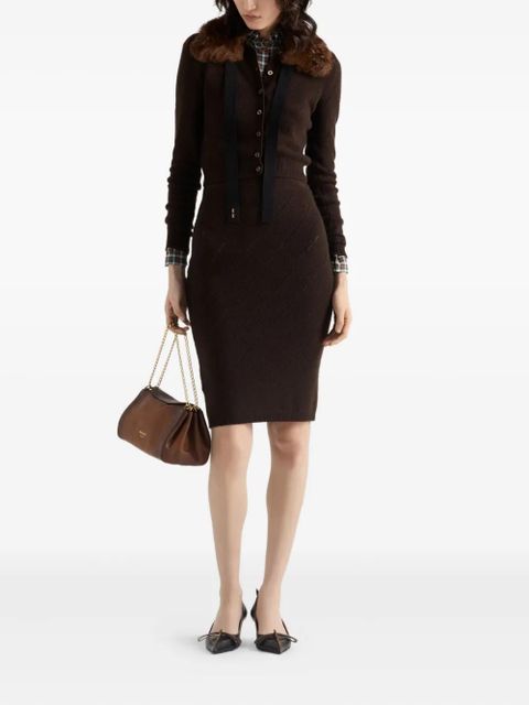 Prada diamond-pattern midi skirt - Brown - zdjęcie produktu nr 2