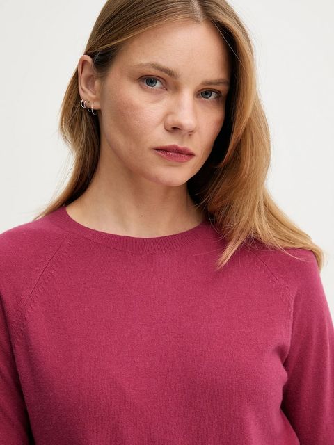 United Colors of Benetton sweter z domieszką wełny damski kolor różowy 1035D1P17