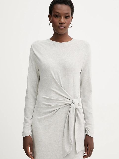 BOSS Orange sukienka kolor szary maxi prosta 50547821