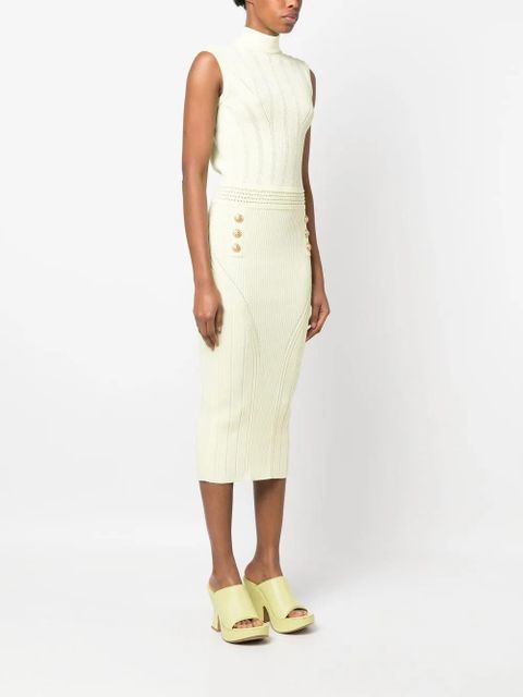Balmain knitted midi dress - Yellow
