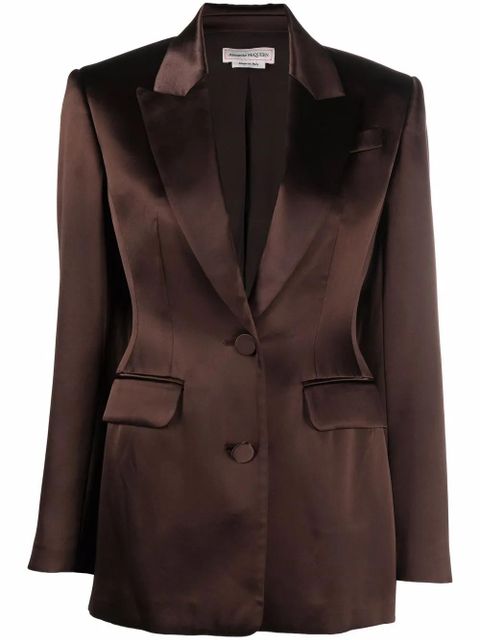 Alexander McQueen single-breasted tailored blazer - Brown - zdjęcie produktu nr 1