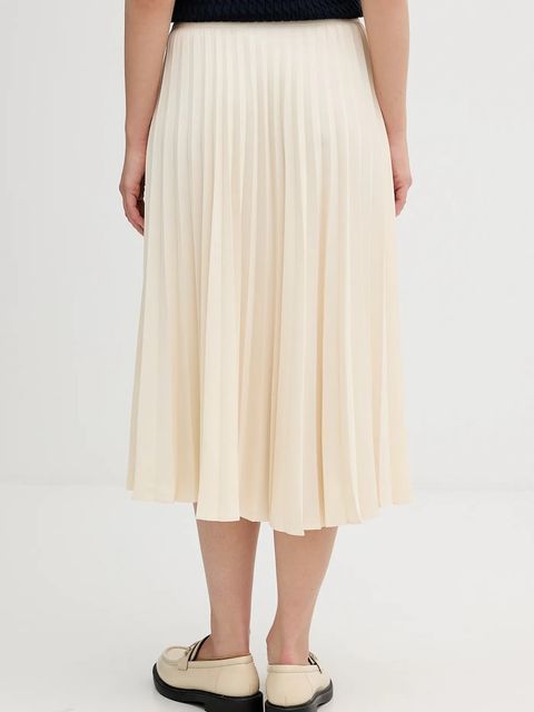 Tommy Hilfiger spódnica kolor beżowy midi rozkloszowana WW0WW48538