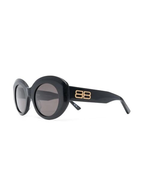 Balenciaga Eyewear logo-plaque round-frame sunglasses - Black - zdjęcie produktu nr 2
