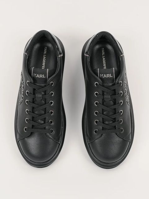 Karl Lagerfeld sneakersy skórzane KAPRI damskie kolor czarny KL62539K