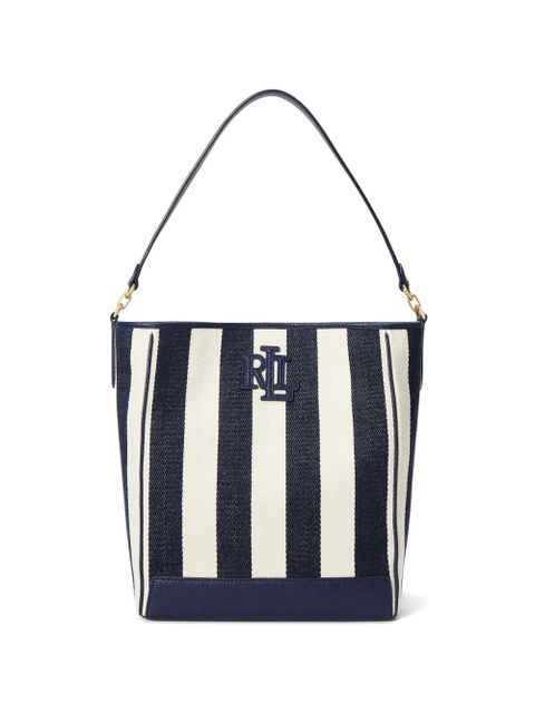Lauren Ralph Lauren striped logo bucket bag - Blue - zdjęcie produktu nr 1