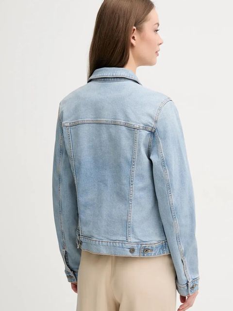 United Colors of Benetton kurtka jeansowa damska kolor niebieski przejściowa - zdjęcie produktu nr 2
