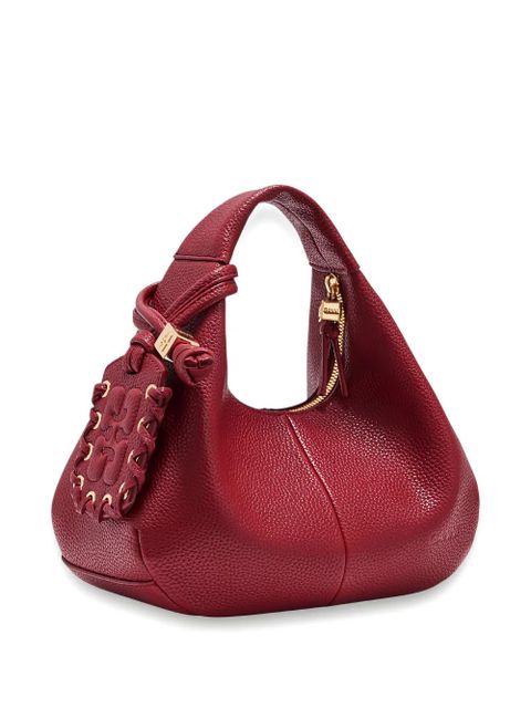 GANNI logo-plaque mini bag - Red