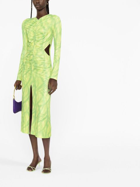 ROTATE BIRGER CHRISTENSEN cut-out ruched dress - Green - zdjęcie produktu nr 2